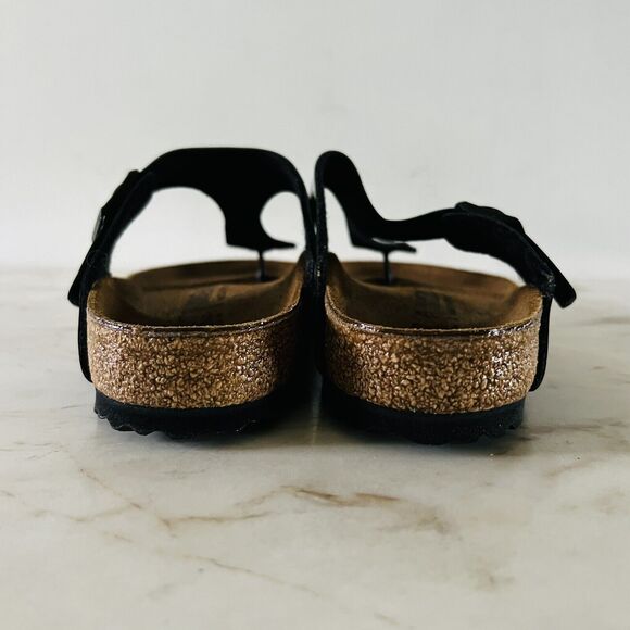 BIRKENSTOCK Gizeh Shiny Black Birko-Flor Slide Slippers - 37 EU - Picture 9 of 11